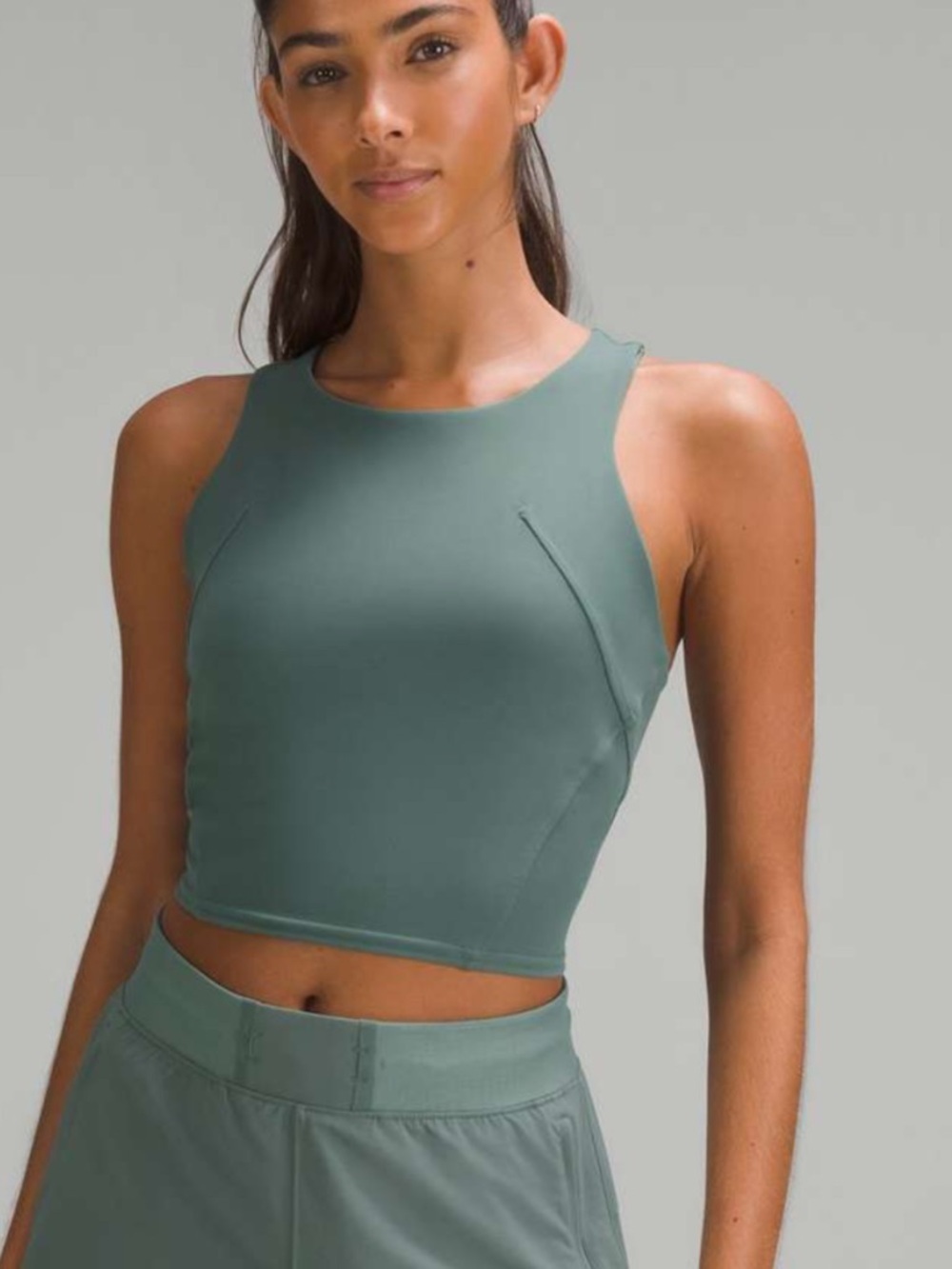 lululemon athletica Sage Green High-Neck Crop Top